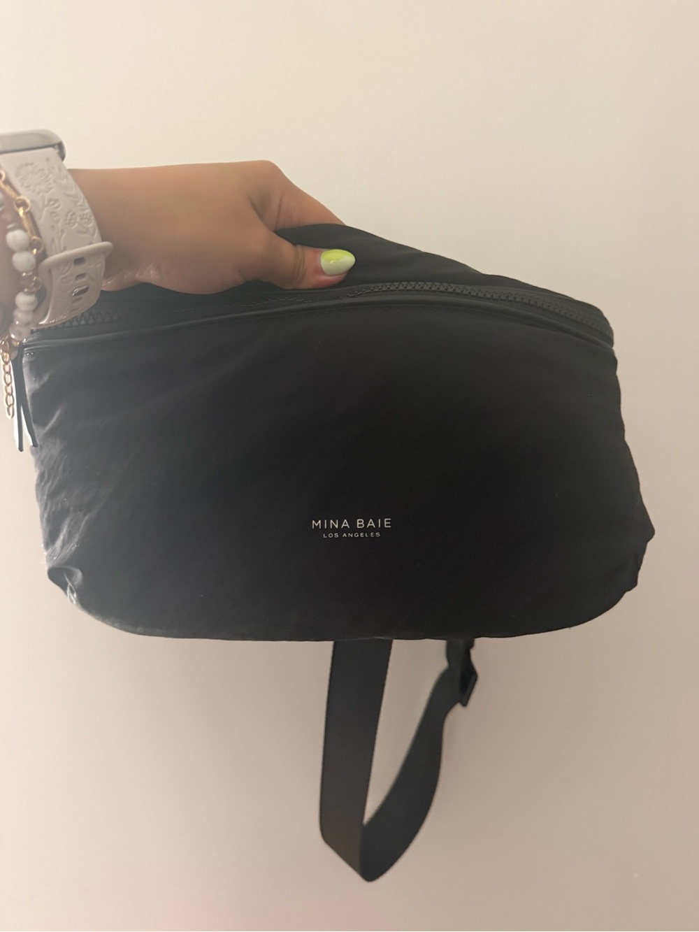 Mina Baie Black Crossbody Belt Bag